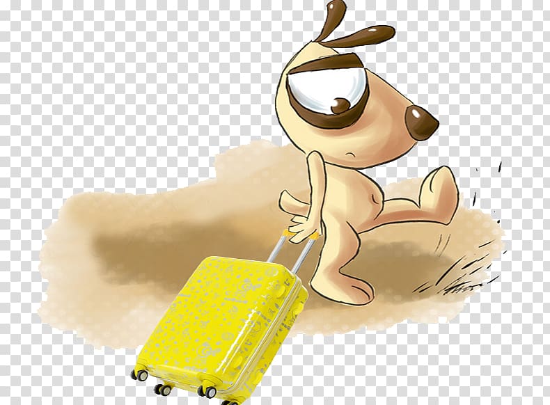 Baggage The Luggage Illustration, Drag and drop the puppy transparent background PNG clipart