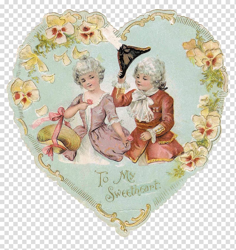 Valentine\'s Day Antique Victorian era , antique transparent background PNG clipart