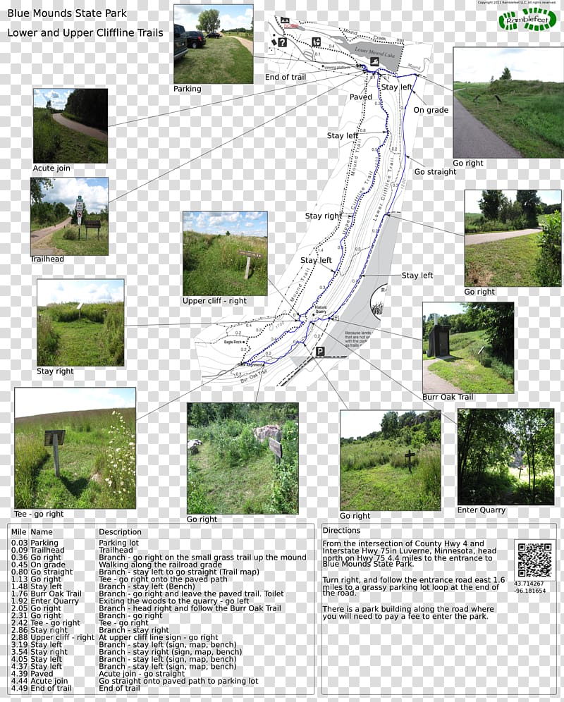 Blue Mound State Park Mounds State Park Mueller State Park Blue Mounds Trail map, wooded transparent background PNG clipart