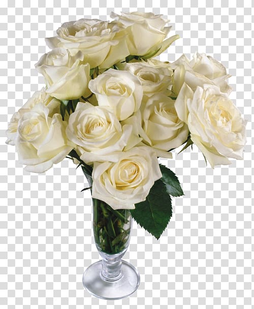 Rose Flower bouquet, White roses transparent background PNG clipart