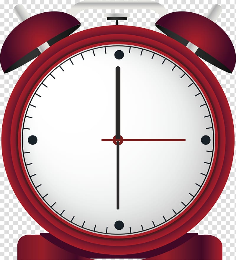 Alarm clock Red, Beautiful red alarm clock transparent background PNG clipart