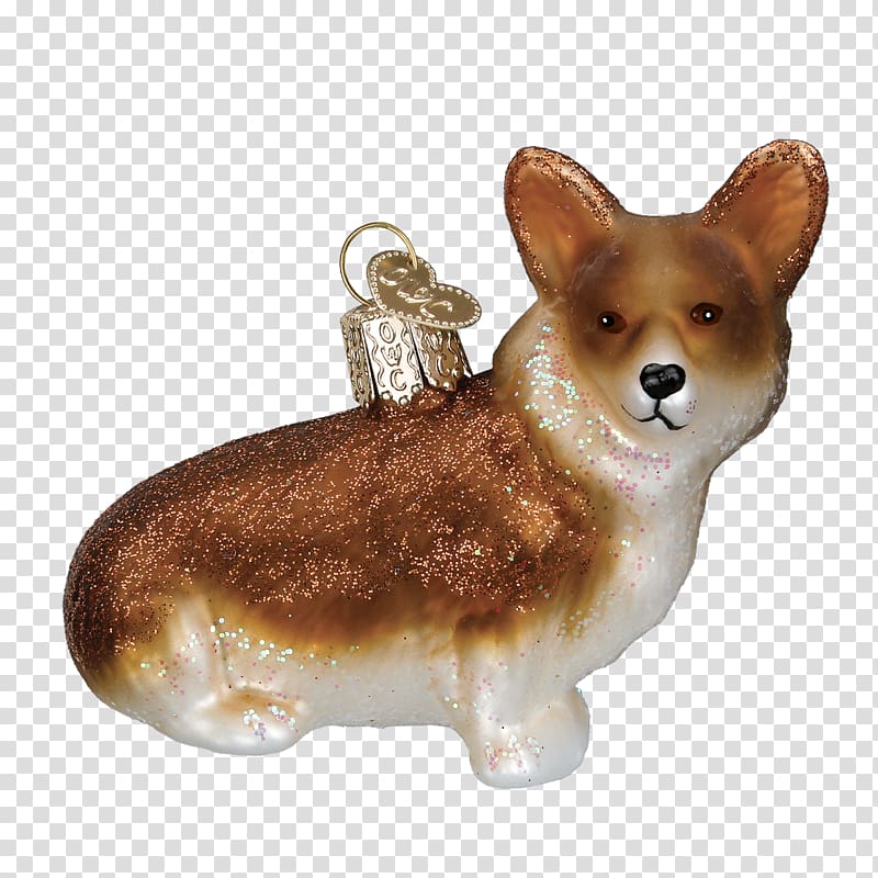 Old World Christmas Pembroke Welsh Corgi Glass Ornament Red fox Dog breed, corgi puppy transparent background PNG clipart