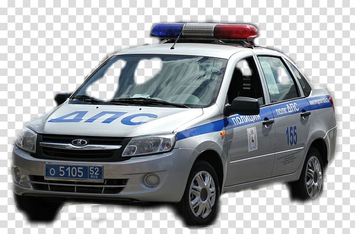LADA Granta Car Lada Kalina Police, car transparent background PNG clipart