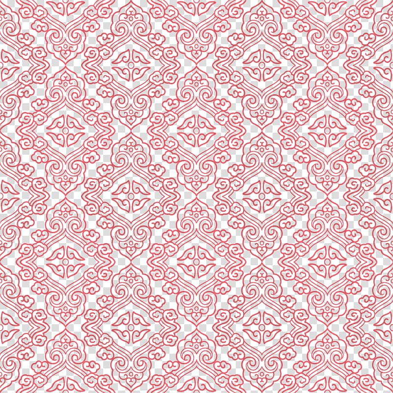red damask pattern , Motif, China Wind pattern red background transparent background PNG clipart