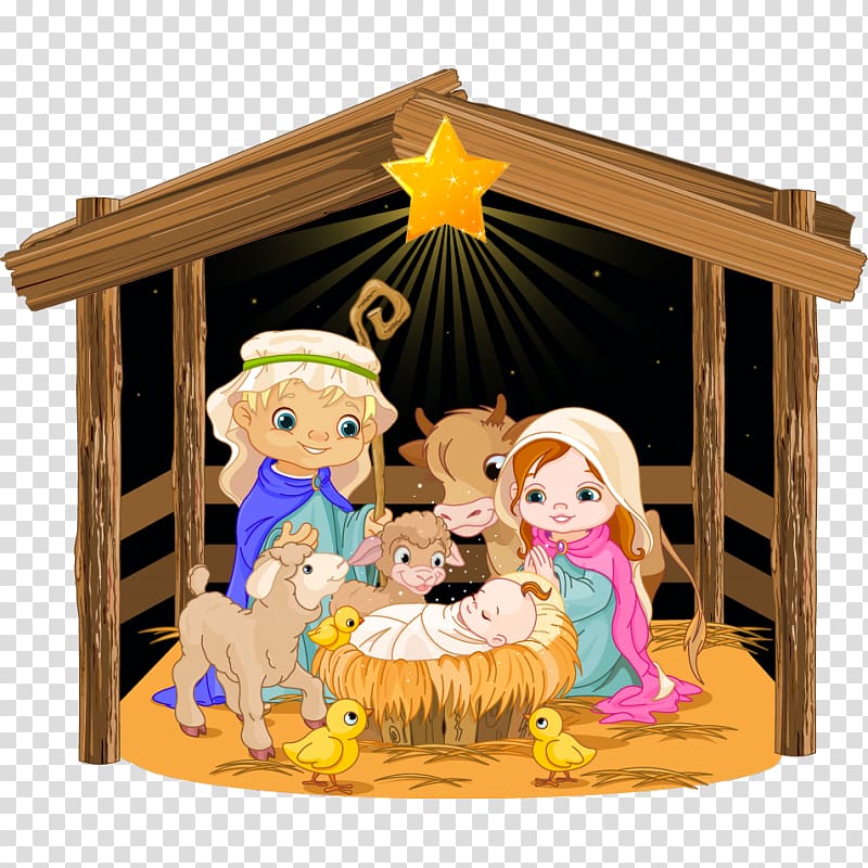 Holy Family Christmas Nativity of Jesus Nativity scene, the atmosphere was strewn with flowers transparent background PNG clipart