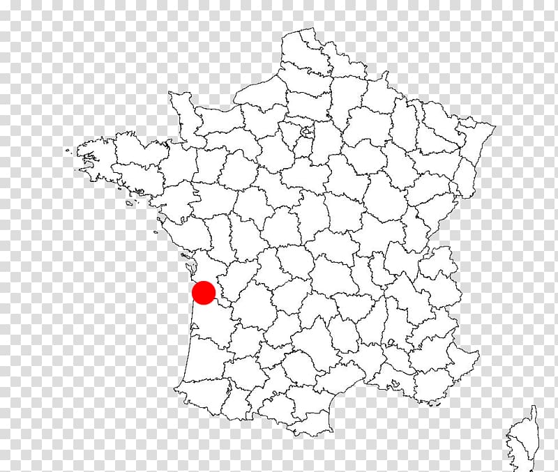 Blank map Paris Departments of France, map transparent background PNG clipart