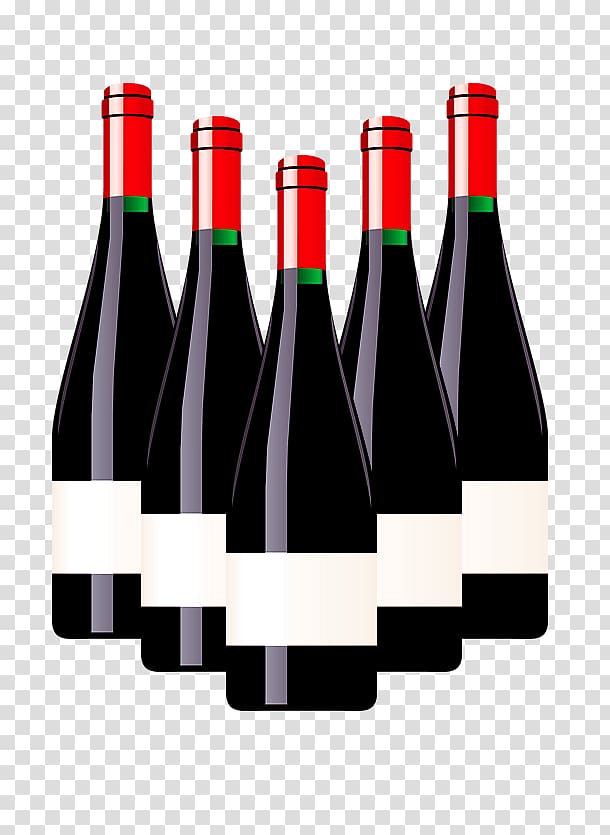 five wine bottles, Wine Bottles transparent background PNG clipart