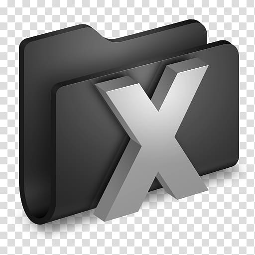 black and gray folder with X emblem illustration, angle brand multimedia, System Black Folder transparent background PNG clipart
