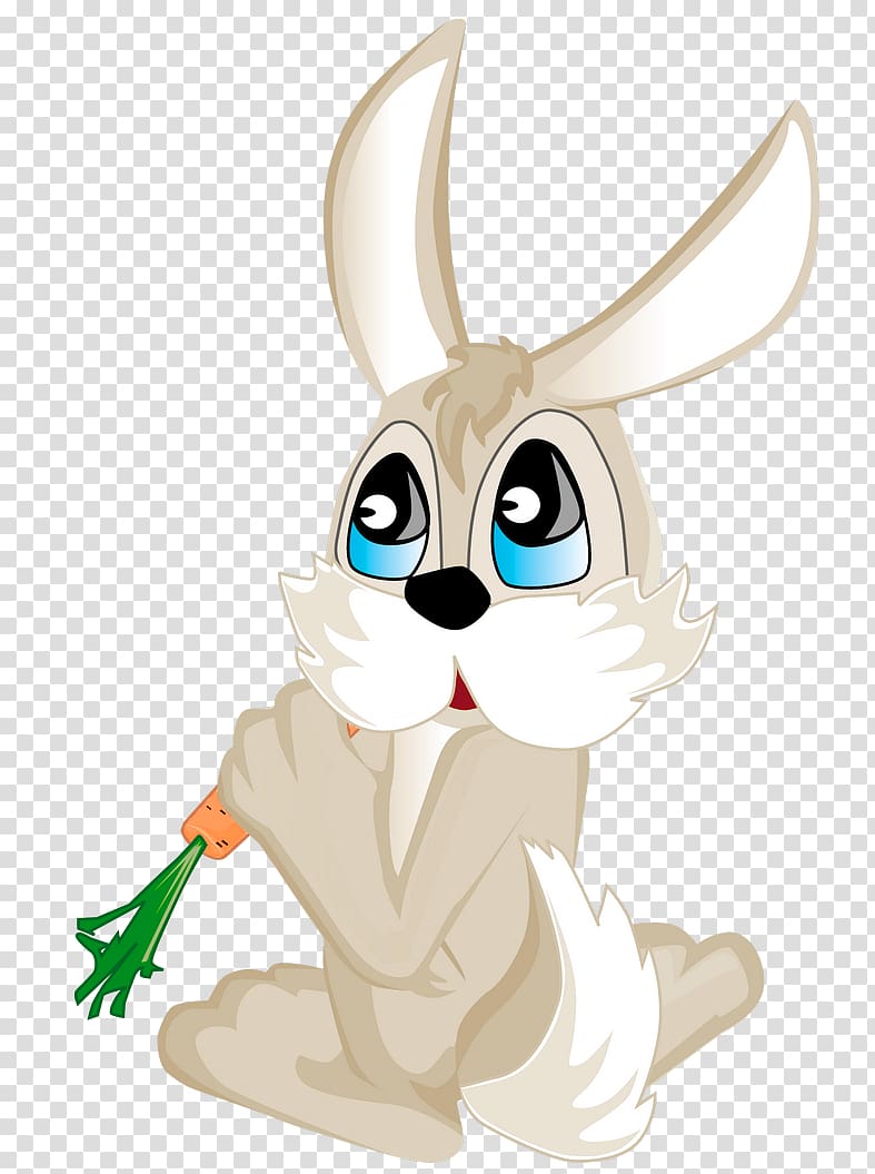 gray rabbit illustration, Easter Bunny Rabbit , Bunny with Carrot transparent background PNG clipart