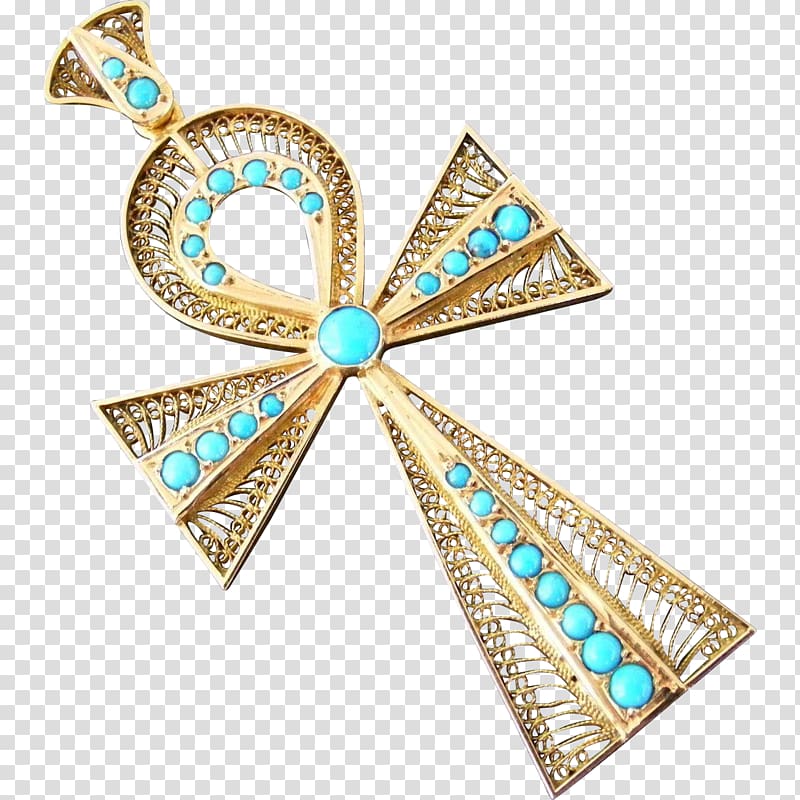 Turquoise Ankh Ancient Egypt Egyptian Revival architecture, cobochon jewelry transparent background PNG clipart