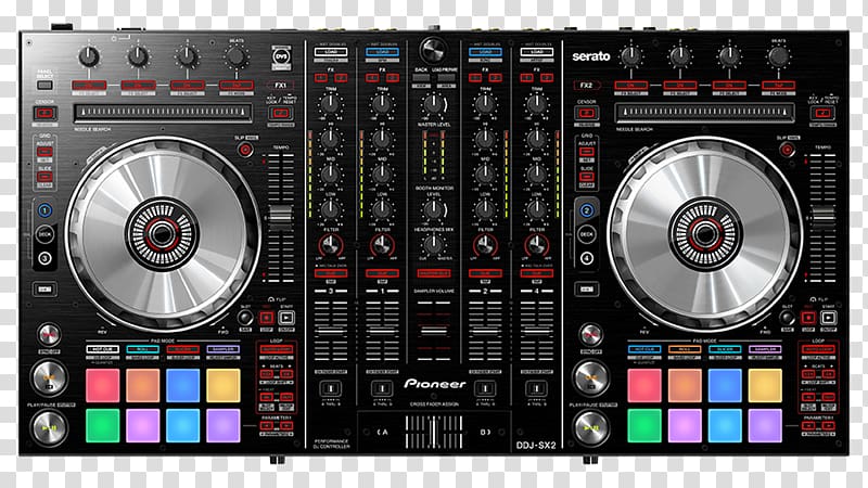 Pioneer DJ DJ controller Disc jockey Virtual DJ CDJ, multi colored transparent background PNG clipart