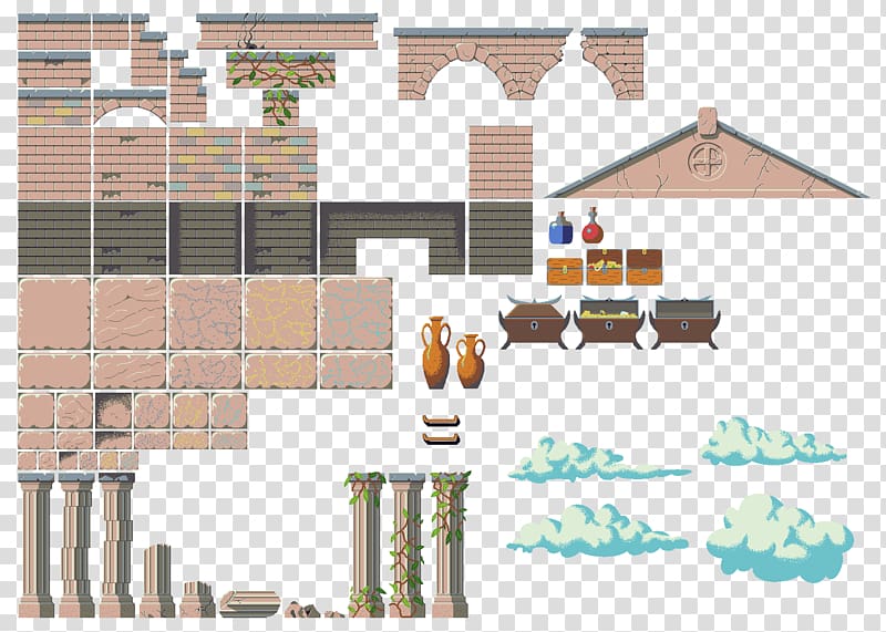 Tile-based video game Side-scrolling 2D computer graphics Platform game, a set transparent background PNG clipart
