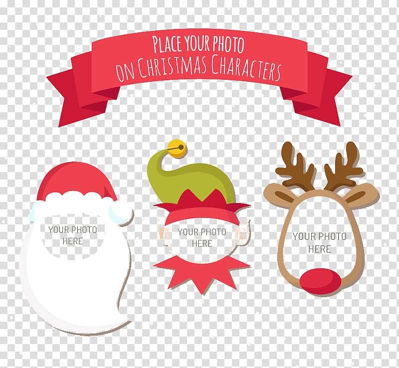 3 Christmas cartoon characters frame transparent background PNG clipart