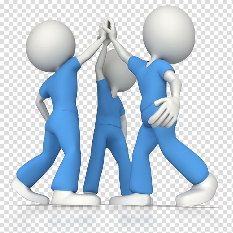 three animated character , Teamwork Microsoft , WORK transparent background PNG clipart