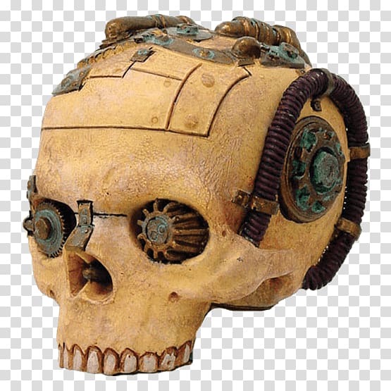 Skull Statue Human skeleton Figurine Steampunk, skull transparent background PNG clipart