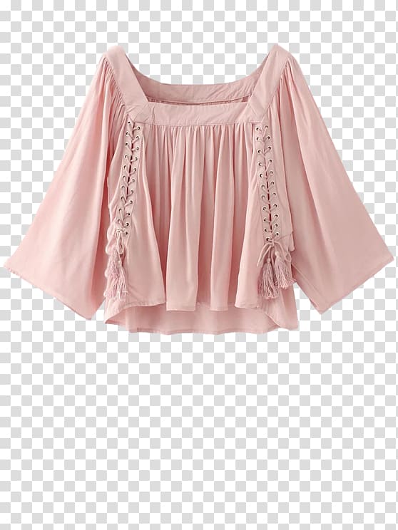 Sleeve Blouse Shoulder Trapeze Pink, pale clothes transparent background PNG clipart
