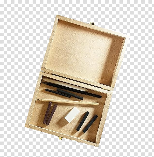 Pencil Box Drawing Wood Sketch, Wood storage box transparent background PNG clipart