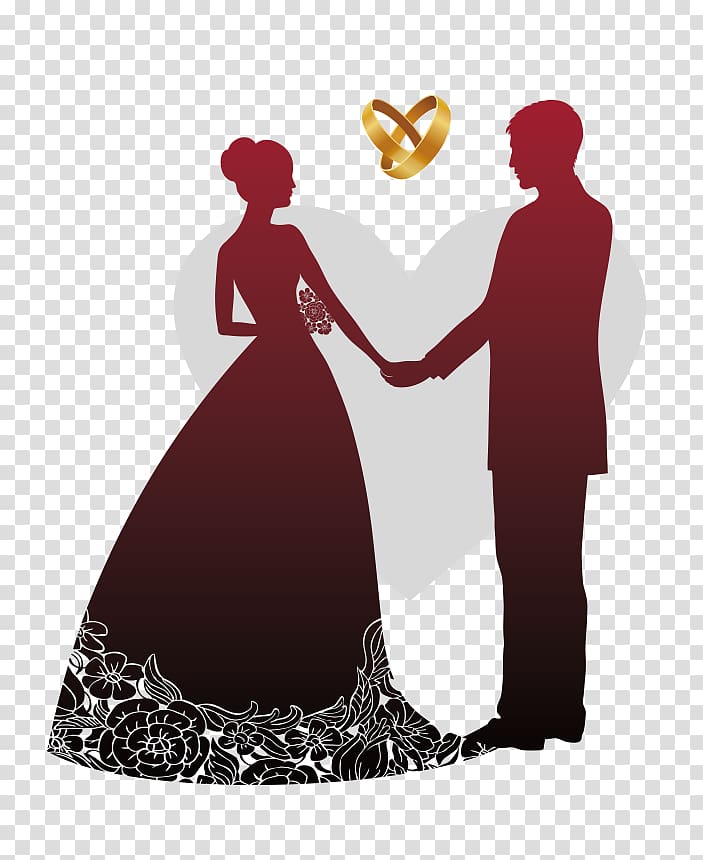 Wedding invitation Wedding reception Banner, Sweet Wedding, man and woman holding hands illustration transparent background PNG clipart