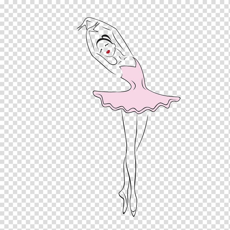 dancing woman illustration, Ballet Illustration, Hand-painted ballet dancer transparent background PNG clipart