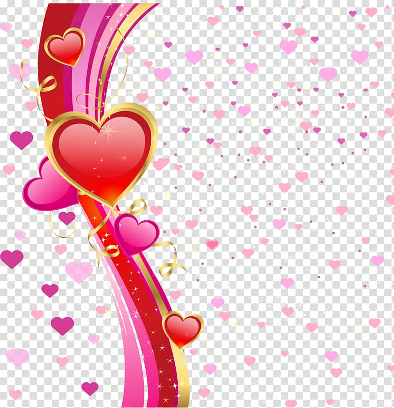 red and pink hearts illustration, Valentine\'s Day Euclidean , Valentine hearts background free transparent background PNG clipart