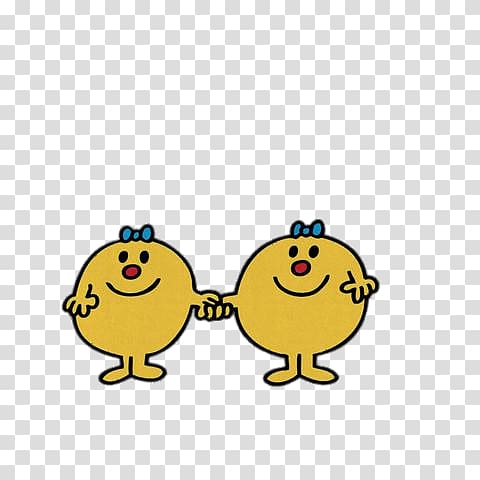 yellow couple art, Little Miss Twins transparent background PNG clipart