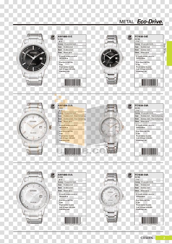 Eco-Drive Citizen Holdings Product Manuals Watch Radio clock, watch transparent background PNG clipart