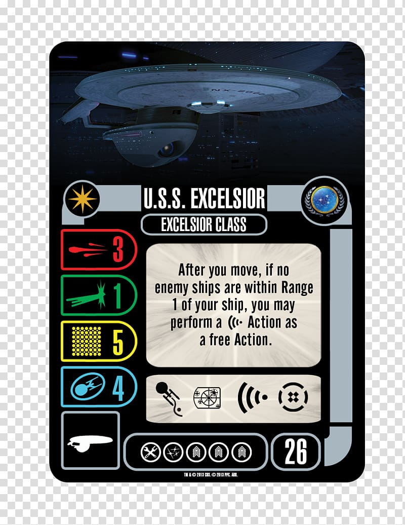 Star Trek: Attack Wing USS Excelsior Romulan Excelsior class, shake dice transparent background PNG clipart