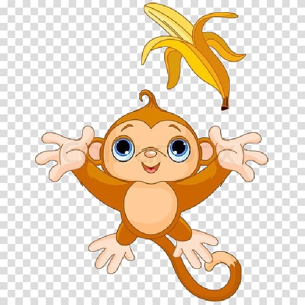 Banana Monkey , cartoon monkey transparent background PNG clipart