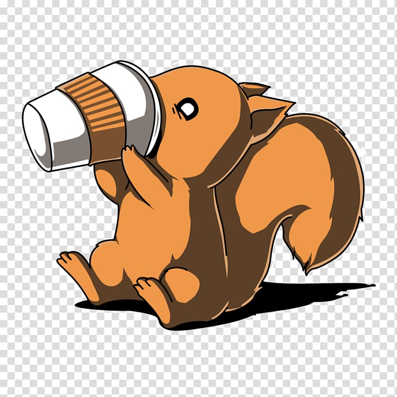 Coffee Squirrel Tea T-shirt Caffeinated drink, squirrel transparent background PNG clipart