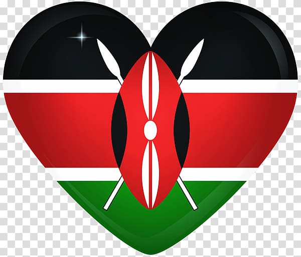 Flag of Kenya , Heart Flag transparent background PNG clipart