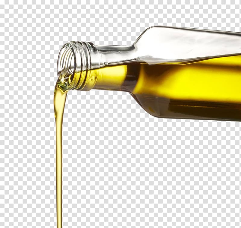 pouring brown liquid from clear glass bottle, Olive oil Cooking oil Food Sunflower oil, Pour the transparent background PNG clipart