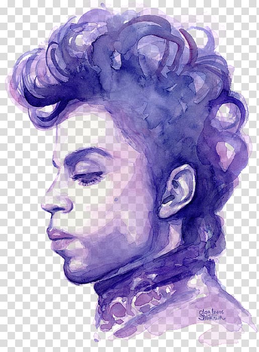 Prince Watercolor painting Portrait Purple Rain, painting transparent background PNG clipart