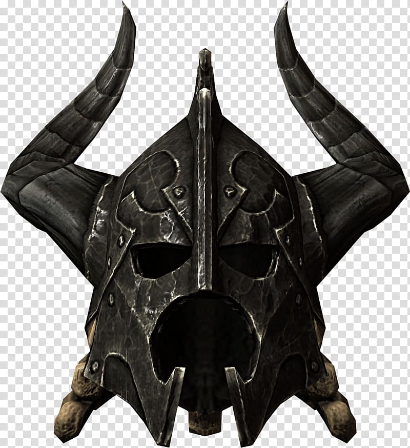 black warrior helmet illustration, Elder Scrolls Skyrim Dragonplate Helmet transparent background PNG clipart