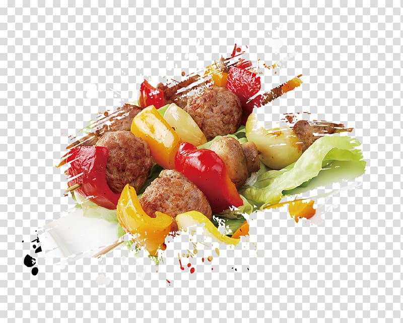 meat balls and bell pepper illustration, Barbecue Teppanyaki Tamagoyaki Food Roasting, Grilled food transparent background PNG clipart