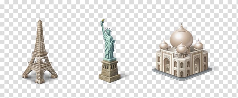 ICO Icon, Statue of Liberty, the Eiffel Tower Taj Mahal transparent background PNG clipart