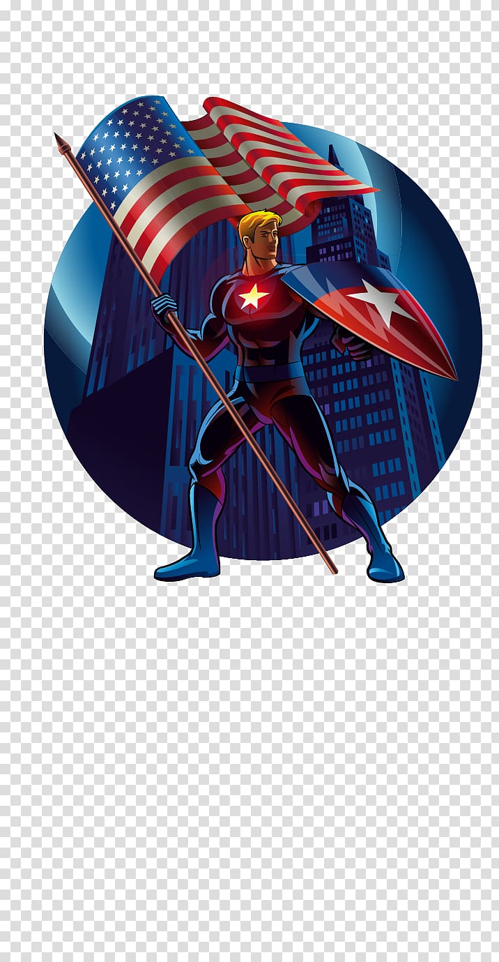 Captain America United States Logo , Superman cartoon illustration design material, transparent background PNG clipart