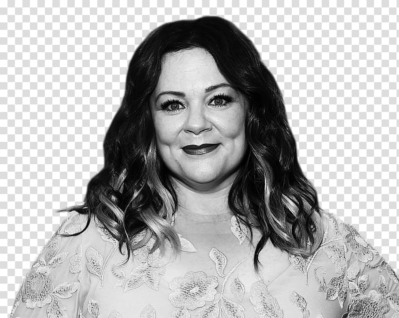Melissa McCarthy Saturday Night Live Black and white , hollywood actress transparent background PNG clipart