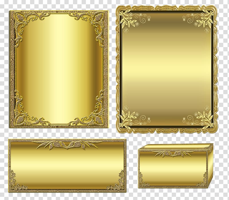 gold mirror illustration, frame Gold, Gold frame transparent background PNG clipart