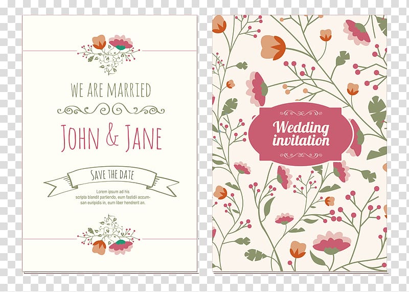 John & Jane Wedding invitation card, Wedding invitation Flower bouquet, Wedding invitation transparent background PNG clipart
