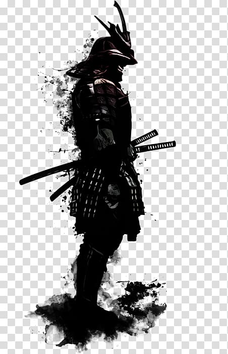 black samurai illustration, Samurai Art Canvas print Japanese armour, samurai transparent background PNG clipart