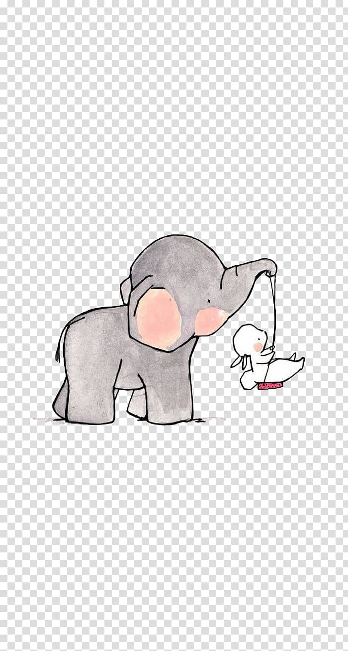 animal prints, elephant carrying white rabbit illustration transparent background PNG clipart