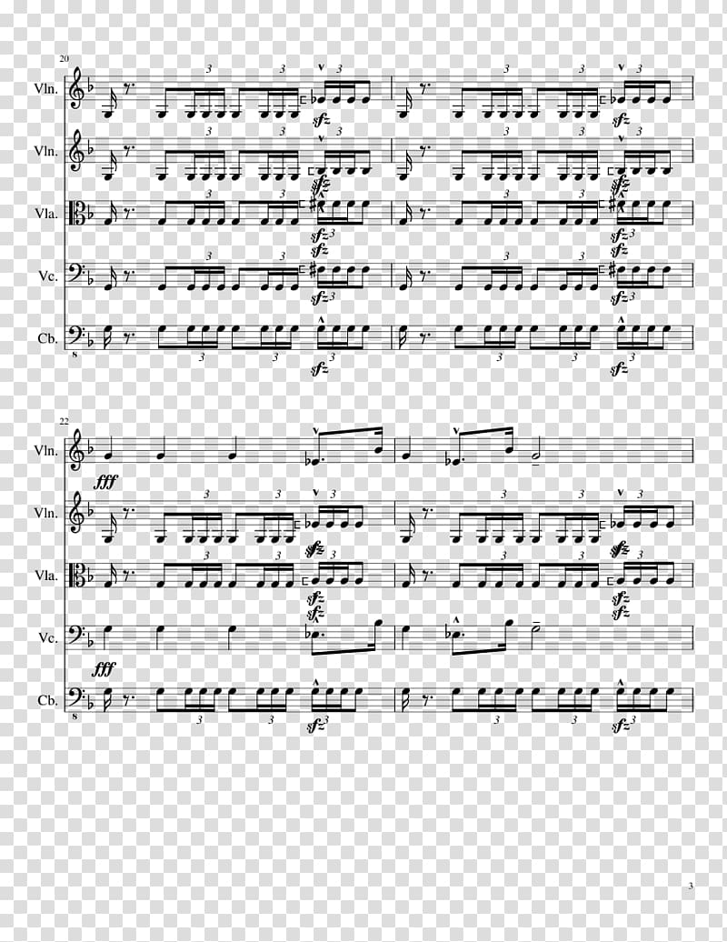 Sheet Music String orchestra The Imperial March Violin, sheet music transparent background PNG clipart
