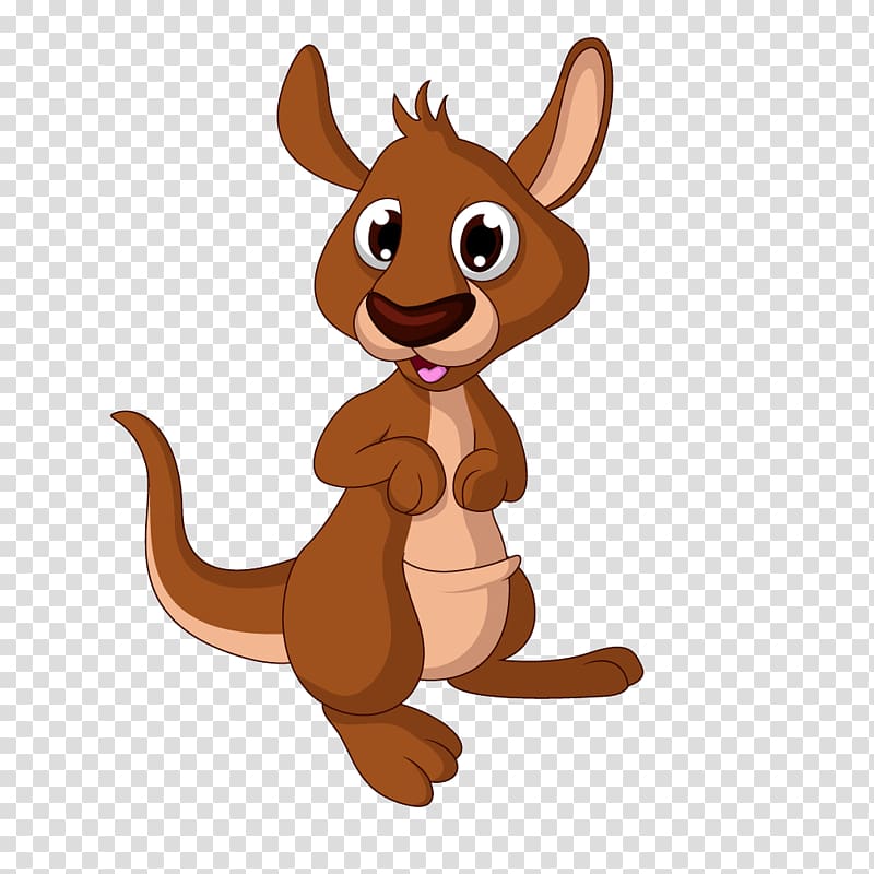 Cartoon Kangaroo Illustration, Brown Cartoon Kangaroo transparent background PNG clipart