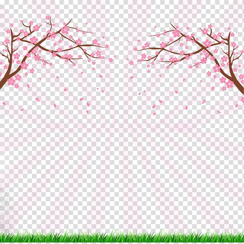 cherry trees , National Cherry Blossom Festival, Pink Japanese poster material transparent background PNG clipart