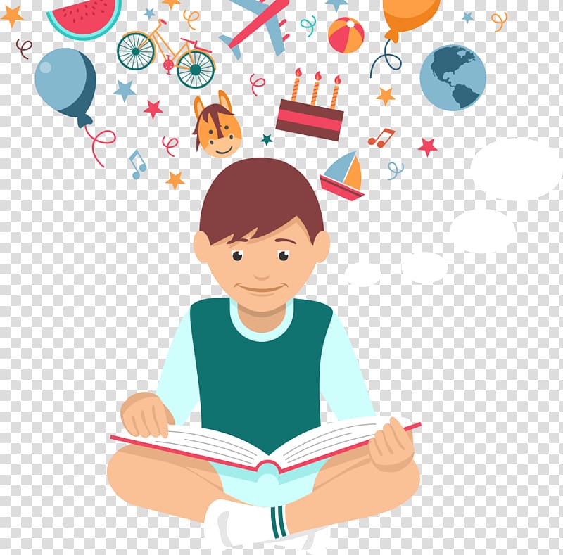 student studying books clipart