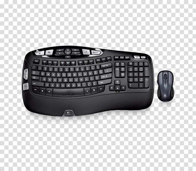 Computer keyboard Computer mouse Laptop Logitech Wireless keyboard, sound wave curve transparent background PNG clipart