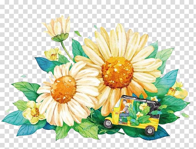 Chrysanthemum Watercolor painting Cartoon Illustration, Watercolor chrysanthemum transparent background PNG clipart