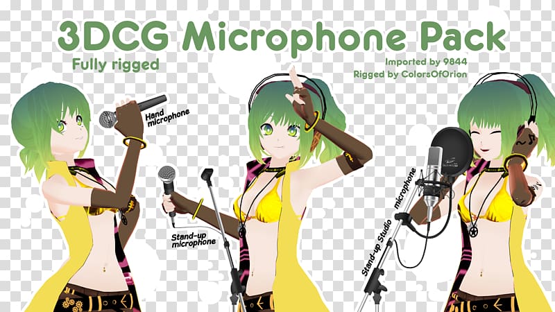 Microphone 3D Custom Girl MikuMikuDance 3D computer graphics, microphone transparent background PNG clipart