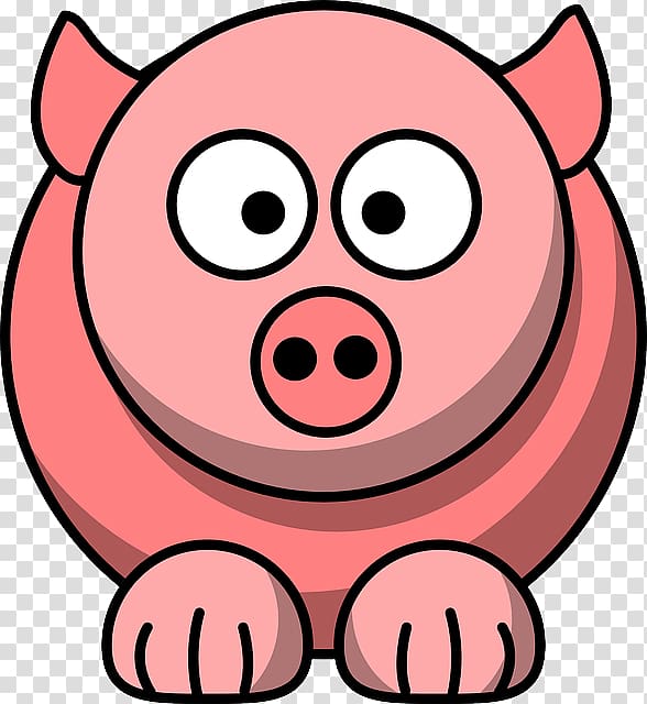 Domestic pig Cartoon , water color flower transparent background PNG clipart
