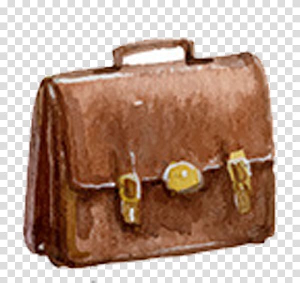 Handbag Briefcase Leather, Brown bag transparent background PNG clipart